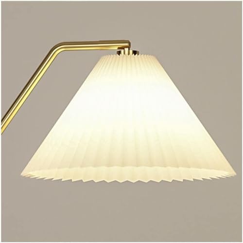 MAXEZE Dimmable Metal Floor Lamp with Drawer and Reading Lamp - Coffee Table Decor Lighting (Gold)