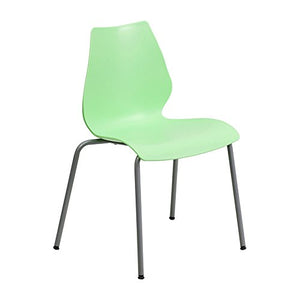 Flash Furniture Stack Chair 5 Pack - Green/Silver, 770 lb. Capacity