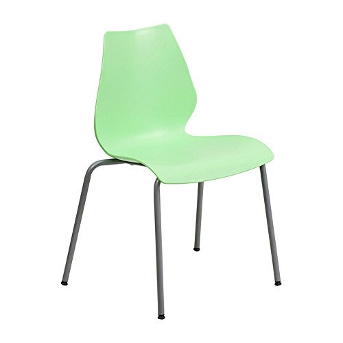 Flash Furniture Stack Chair 5 Pack - Green/Silver, 770 lb. Capacity