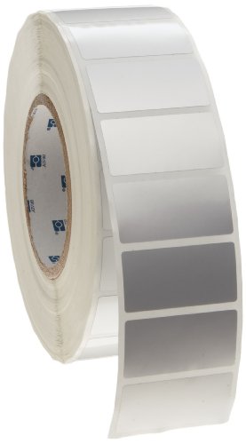 Brady THT-17-434-3 2" Width x 1" Height, B-434 Metallized Polyester, Gloss Finish Silver Thermal Transfer Printable Label (3000 per Roll)