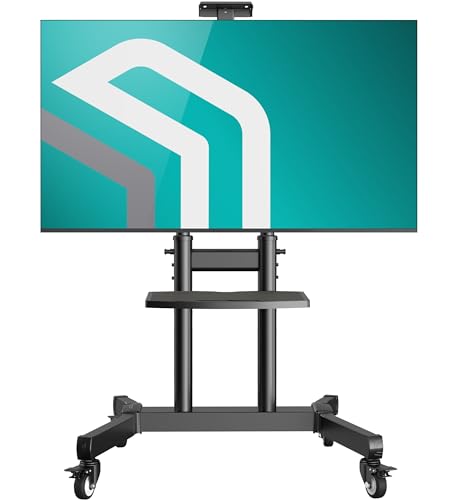 ONKRON Mobile TV Stand for 50"-90" Screens, Portable TV Cart up to 220 lbs - Max VESA 800x600 - TS1891-B Black