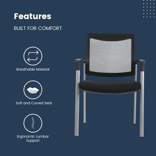 GM Seating Ever Guest Chair - Leather Office Reception Chairs (Pack of 8)