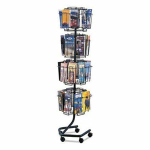 Generic Display Racks, 32 Compartments, 15w x 15d x 60h, Charcoal - Office Organization Magazine Rack