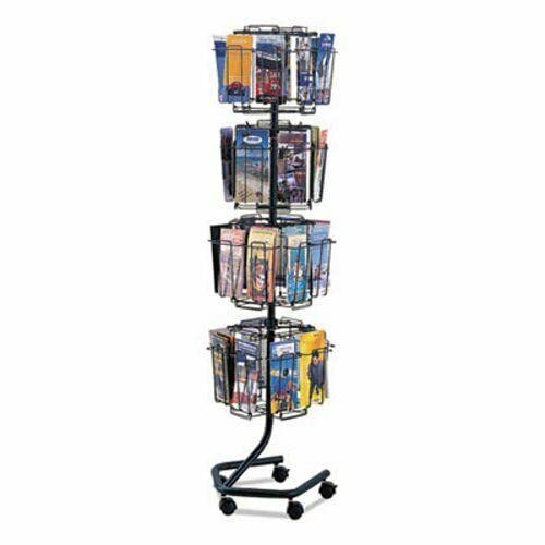 Generic Display Racks, 32 Compartments, 15w x 15d x 60h, Charcoal - Office Organization Magazine Rack