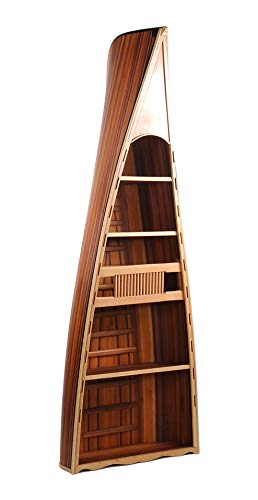 HomeRoots Decor Wooden Canoe Book Shelf 31" x 90" x 20.5