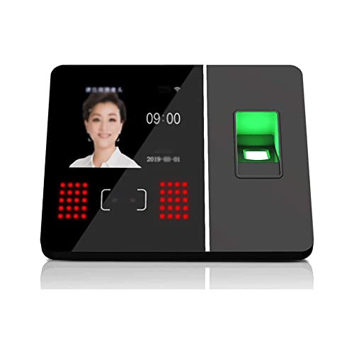 HAOSIZHEYU Time Clock, Face Recognition Time Card Machine, Punch Card Machine Face Fingerprint Time Wireless Networked Punch Card Attendance，Access Control for School Office Factories