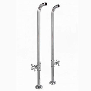 Cheviot Free Standing Heavy Duty Water Supply Lines with Stop Valves | Polished Nickel | Brass