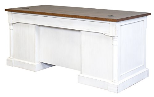Martin Furniture IMDU680 Durham Double Pedestal Executive Desk, White