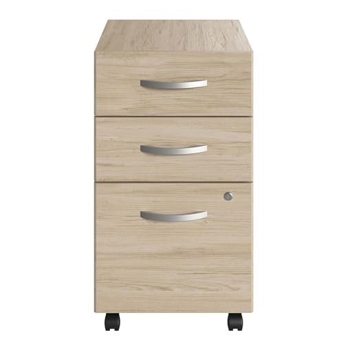 Nature's Logic Studio C 3 Drawer Mobile File Cabinet - Natural Elm, Assembled