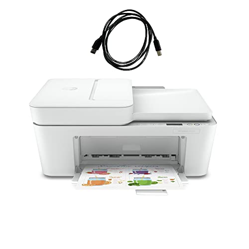 H-P DeskJet 41Series All-in-One Wireless Color Inkjet Printer Mobile Print, Scan & Copy, Auto Document Feeder Features 2-Sided Printing, Multi-Page scanning, and a Bools USB Printer Cable