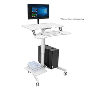 Mount-It! Mobile Computer Cart with Height Adjustment and Storage Area