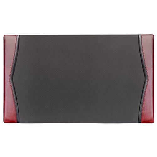 Dacasso Classic Leather Side Rail Desk pad, 34 x 20, Burgundy