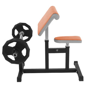 StrengthTech Fitness USA Made Adjustable Arm Preacher Curl Weight Bench | Fitness Gym Quality | Powder Coated Steel | Gray & Orange