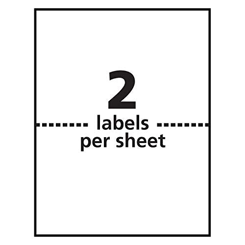 Avery WeatherProof Mailing Labels,TrueBlock Technology, Laser Printers, 5-1/2" x 8-1/2", Bulk Pack of 1,000 Labels (95526)