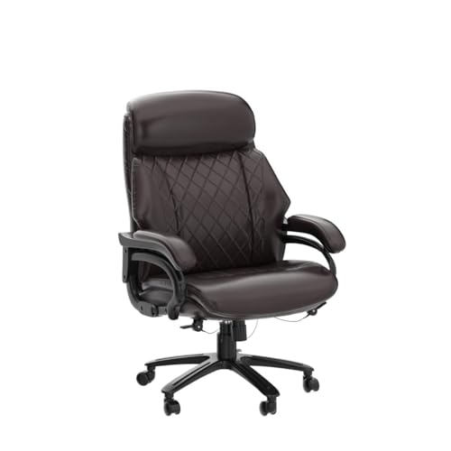 COLAMY Big and Tall Office Chair 400lbs Heavy Duty Executive Desk Chair - Diamond Brown