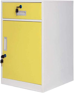 SHABOZ Floor-Standing File Cabinet, 2 Drawer Metal Storage Box, Lockable Waterproof Data Cabinet