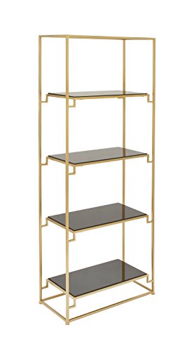 Deco 79 Metal Glass Shelf W, 63" H-65568, 24" W/63 H