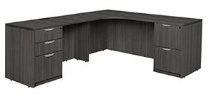 Regency Legacy Double Full Pedestal Left Corner Credenza - Ash Grey