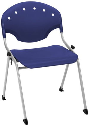 OFM Rico Armless Stacking Chair - Multipurpose 18" Chair, Navy (305) Pack of 4
