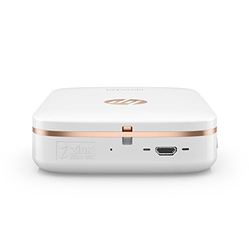 HP Sprocket Portable Photo Printer, X7N07A, Print Social Media Photos on 2x3 Sticky-Backed Paper - White