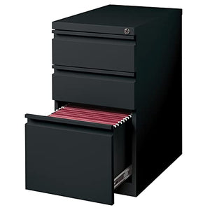 WorkPro® 23" D Vertical 3-Drawer Mobile Pedestal File Cabinet, Black