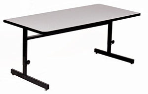 Correll 30"x72" Adjustable Height Training & Computer Tables, Gray Granite High Pressure Laminate, Computer Work Station (CSA3072-15)