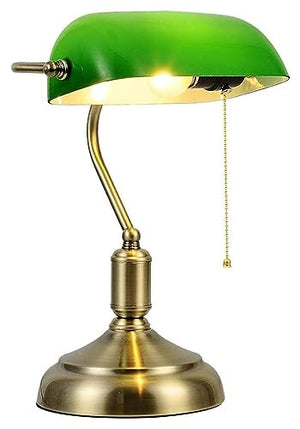 MaGiLL Desk Lamps Vintage Antique Brass Green Bankers Lamp