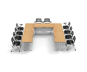 Team Tables 10 Person Folding Training Tables Set with Task Chairs - Model 7430 Beech Color