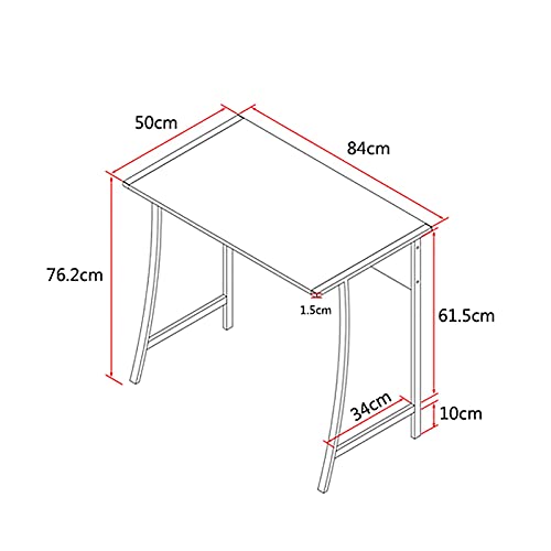 Shelf Computer Desk, 33.1 inch Home Office Writing Desk, Modern PC Table, Workstation for Home/Office, Gold Frame/Black Frame (Color : Black)