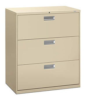 HON Brigade 600 Series Lateral File Cabinet 36" W, 3 Drawers, Putty (H683)