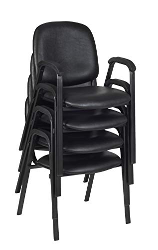Regency Ace Vinyl Stack Chair (4 Pack), Black by Regency