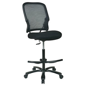 Space Seating Big and Tall Dual Layer AirGrid Drafting Chair, Black