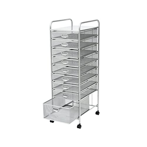 File Rack 9-Tier with Wheels - Black Office File Organizer Shelf
