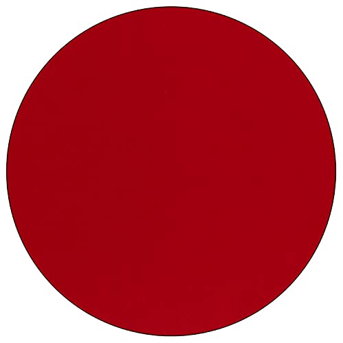 Flash Furniture 42'' Round Red Thermal Laminate Activity Table - Standard Height Adjustable Legs