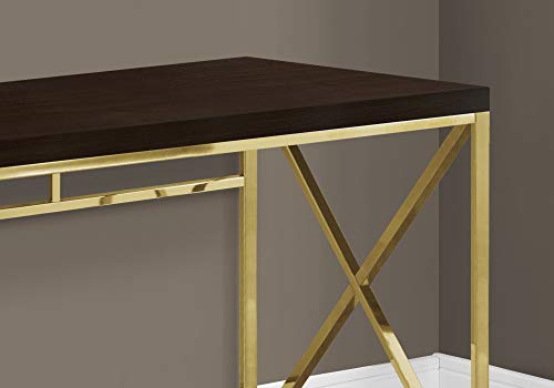 Monarch Specialties Computer Desk - Contemporary Home & Office Desk - Scratch-Resistant - 48” L (Cappuccino)