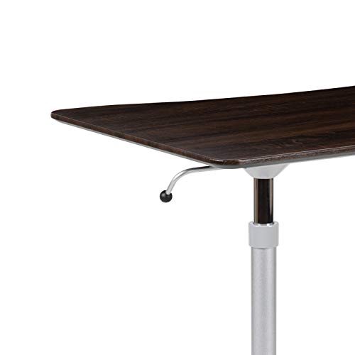 Flash Furniture Sit-Down, Stand-Up Dark Wood Grain Computer Ergonomic Desk with 37.375"W Top (Adjustable Range 29" - 40.75")
