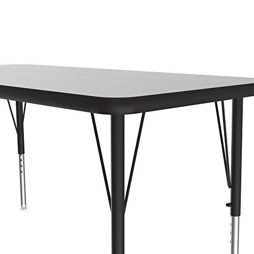 Correll AM2448-REC-15 Econoline Activity Table, Height Adjustable, 24"x48", Rectangular Smooth & Hard Gray Granite Melamine Top, Heavy Duty Legs, 24"x48" Rectangular, Multicolor
