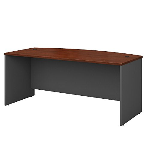 Bush Business Furniture Series C 72W x 36D Bow Front Desk in Hansen Cherry