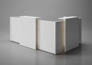 KANSOLE Flex Reception Desk with Lighting Panel (67" x 98", L-Shape)