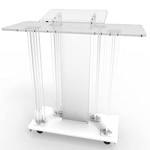 JOuan Acrylic Church Podium Stand with Casters