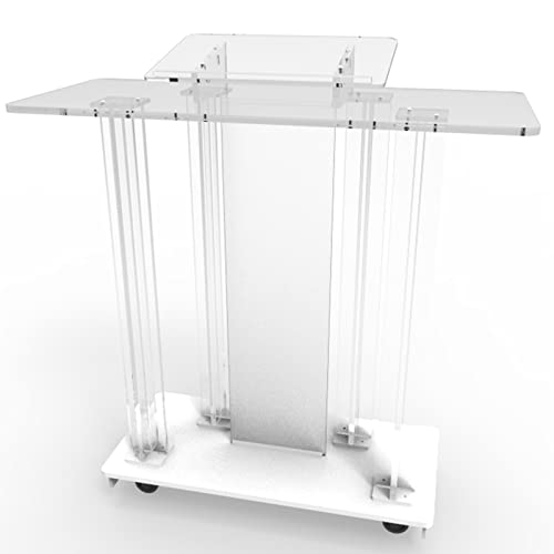 JOuan Acrylic Church Podium Stand with Casters