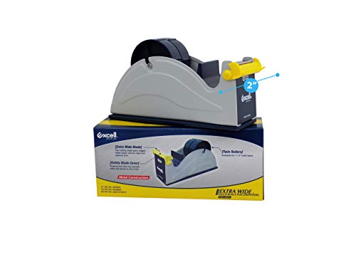 WOD ET-227 Premium Quality Blue and Gray Tabletop Twin-Roll Steel Desktop Tape Dispenser Weighted Rubber Lined Base for Stability: Fits Up to 2" in. Wide (Holds 3 inch core) 12-Pack
