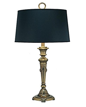 Stiffel Desk Lamp, Burnished Brass Finish, Black Opaque/Gold Foil Shade