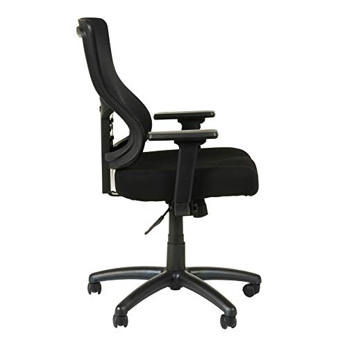 Alera ALEELT4214F Elusion II Series Mesh Mid-Back Swivel/Tilt Chair with Adjustable Arms, Black