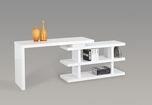 Chintaly Imports 6915 Motion Home Office Desk, White