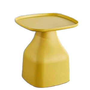 BinOxy Small Square Coffee Table - Yellow, Indoor & Outdoor End Table for Living Room, Bedroom - Ideal Side Table for Snacks & Tea