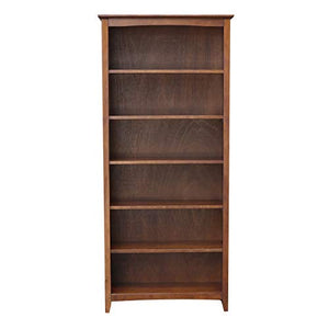 IC International Concepts Shaker Bookcase, 72-Inch