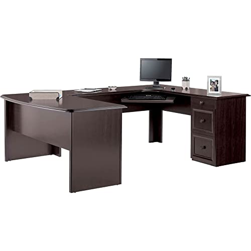 Realspace® Walnut U-Shaped Executive Desk - 65" Wide