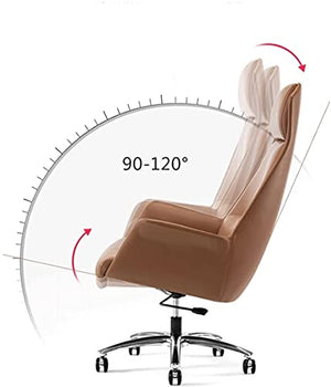 KJLY Executive Cowhide Office Chair with Fixed Armrest - Color A