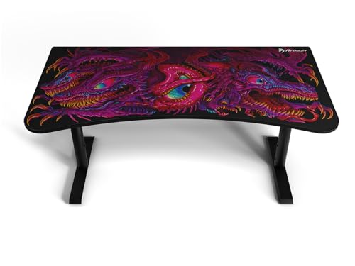 Arozzi Arena Special Edition Ultrawide Curved Gaming and Office Desk with Water-Resistant Desk Mat - Crawling Chaos